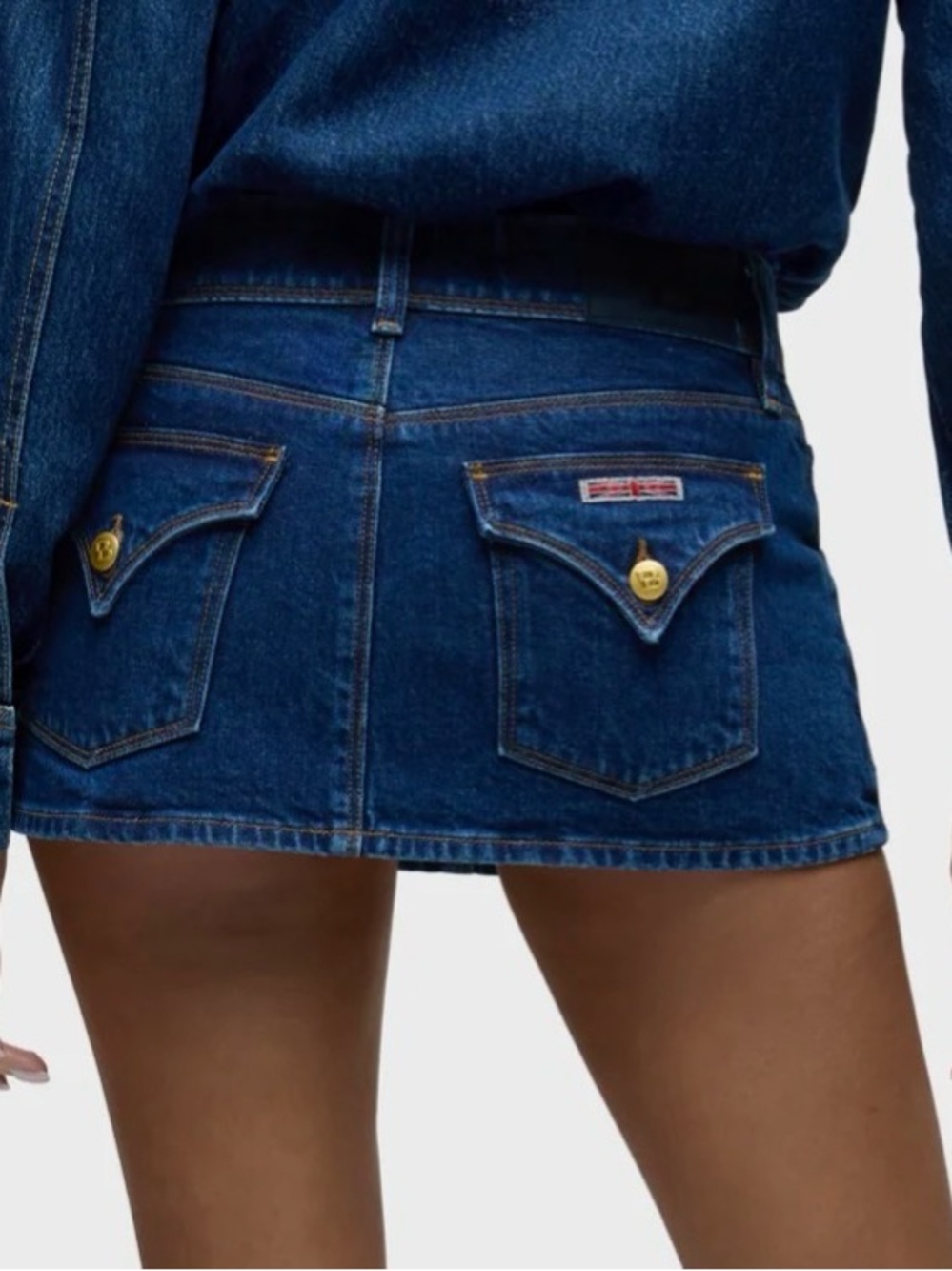 NWT Hudson Brooks / Front Street / Micro Mini Jean Skirt Sz 29 Dark Blue